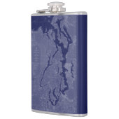 Puget Sound  Map Nautical Chart Blue Flask Heupfles (Links)