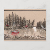 Puget Sound Red Sailboot, van het belangrijkste sc Briefkaart (Voorkant)