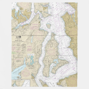 Puget Sound Shipshole Bay naar startbay Fleece Deken