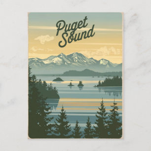 Puget Sound Vintage van Washington Briefkaart
