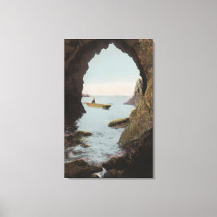 Puget Sound, WA - Grot in bedrog Canvas Afdruk