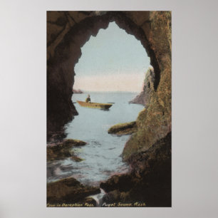 Puget Sound, WA - Grot in bedrog Poster
