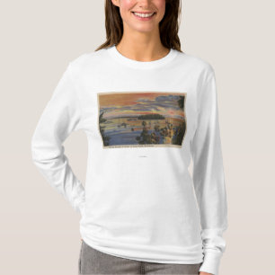 Puget Sound, WA - Yacht Club Moorings at Sunset T-shirt