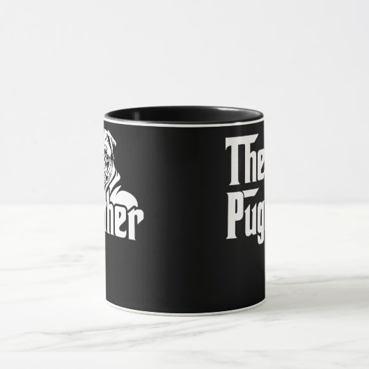 Pugfather Pug Vaderdag Gift Pug Mok (Midden)