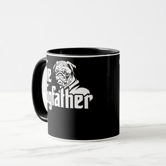 Pugfather Pug Vaderdag Gift Pug Mok (Voorkant links)