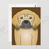 Puggle Dog Cartoon Paws Briefkaart (Voorkant / Achterkant)