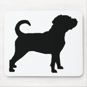 Puggle Dog Silhouette Muismat