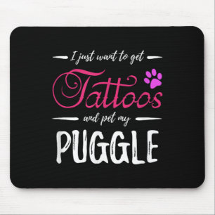 Puggle Hondenliefhebber Tattoo Shirt Funny Dog Mom Muismat