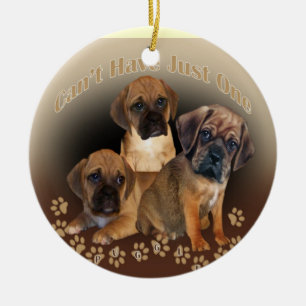 Puggle kan niet slechts één kerstversiering hebben keramisch ornament