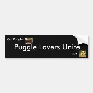 Puggle Lovers Unite Bumpersticker