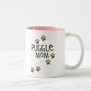 Puggle mama tweekleurige koffiemok