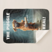 Puggle Mic Drop Sherpa Deken (Voorkant (horizontaal))