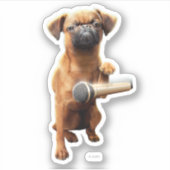 Puggle Mic Drop Sticker (Voorkant)