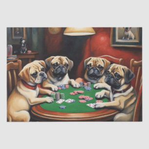 Puggle Poker Party Decoupage Papier