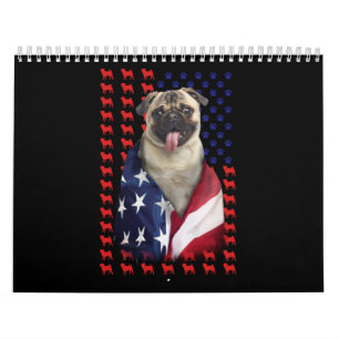 Puggy Amerikaanse vlag Kalender