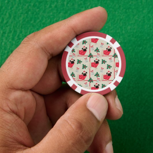 Puggy Kerst Poker Chips (Hand)
