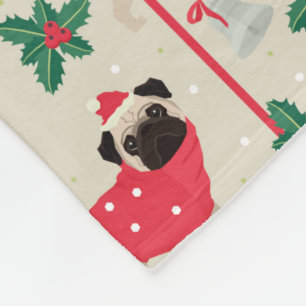 Puggy Kerstvliesdekens Fleece Deken