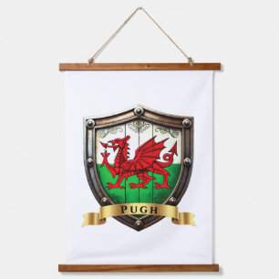 Pugh Wales Achternaam Schild Hangend Wandkleed