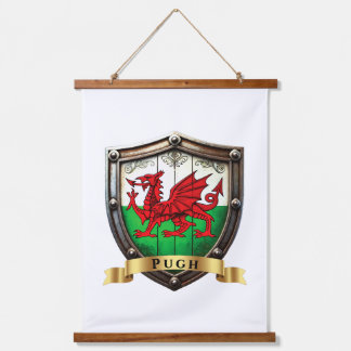 Pugh Wales Achternaam Schild Hangend Wandkleed
