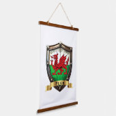 Pugh Wales Surname Shield Hangend Wandkleed (Gebogen)