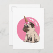 Pugicorn Briefkaart (Voorkant / Achterkant)
