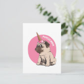 Pugicorn Briefkaart (Staand voorkant)