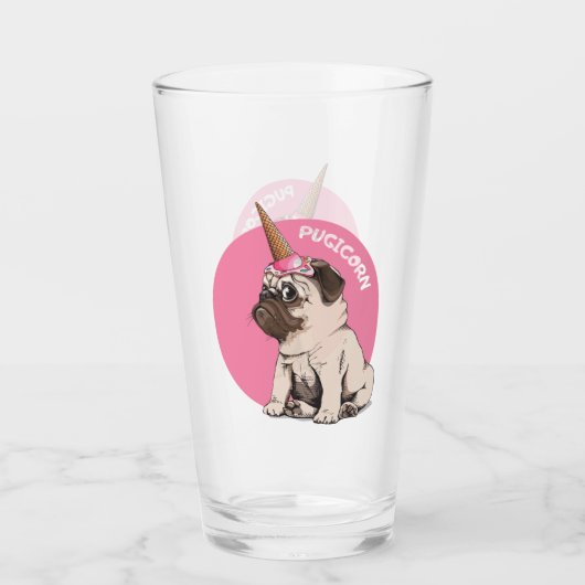 Pugicorn Glas (Voorkant)