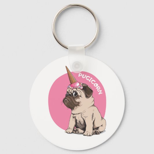 Pugicorn Sleutelhanger (Voorkant)