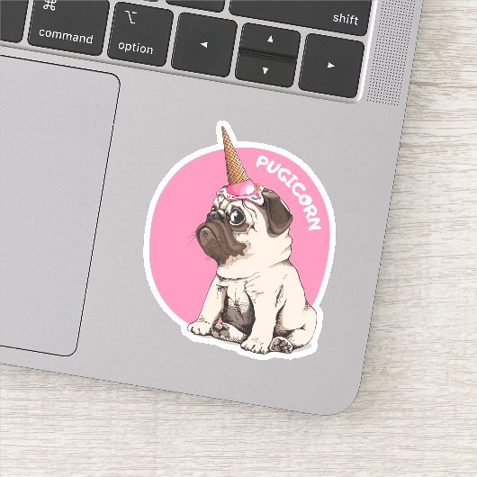Pugicorn Sticker (Detail)