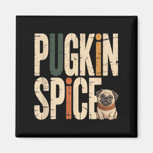 Pugkin Kruiden Grappige Lieve Pug Herfst Pompoen L Magneet