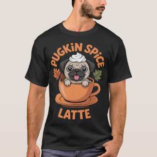 Pugkin Kruiden Latte Grappige Herfst Lieve Pug Hal T-shirt