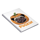 Pugkin Pug Halloween Happy Halloween Oversized T-S Notitieboek (Rechterzijde)