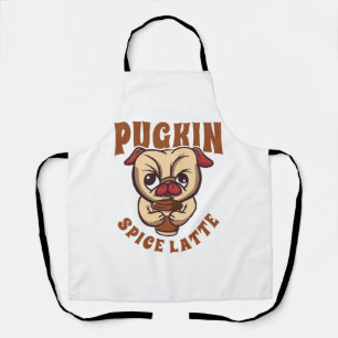 Pugkin Spice Latte Coffee Pumpkin Spice Pug Eigena Schort
