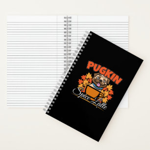 Pugkin Spice Latte - Pug Dog Pumpkin Pun Notitieboek