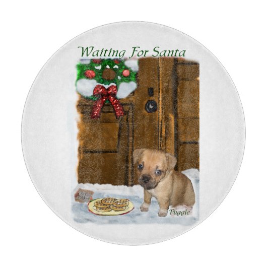 Pugle Kerstmis Snijplank (Voorkant)