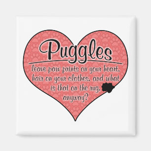 Pugle Paw Prints Dog Humor Magneet