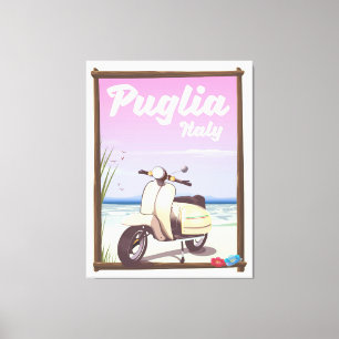 Puglia Italië Reisposter. Canvas Afdruk