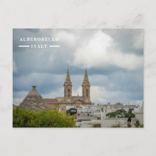 Puglia Trullo Dak en Dubbele Kerk Torens Feestdagenkaart