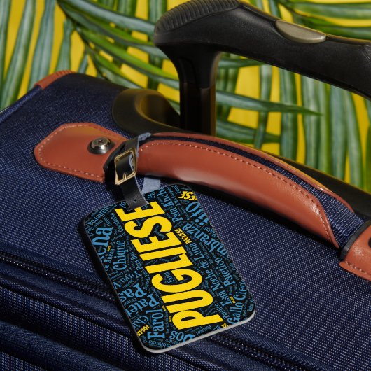 Pugliese Tango Word Art Bagagelabel (Voorkant Insitu 1)