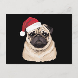 Pugmas Pug Kerstmuts Kerstmis Xmas Vakantie Feestdagenkaart