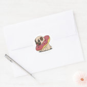 Pugnut in een donut donut sticker (Envelop)
