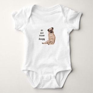 PugPuppy My Best Friend Custom Name Romper