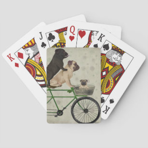 Pugs aan pokerkaarten