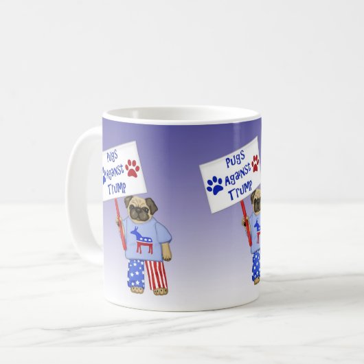 Pugs against Trump Koffiemok (Voorkant links)