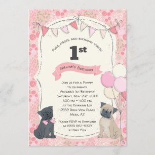 Pugs and Kisses Puppy Dog Foto van Birthday Kaart