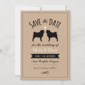 Pugs Bruiloft Bewaar de Datum Uitnodiging (Voorkant)