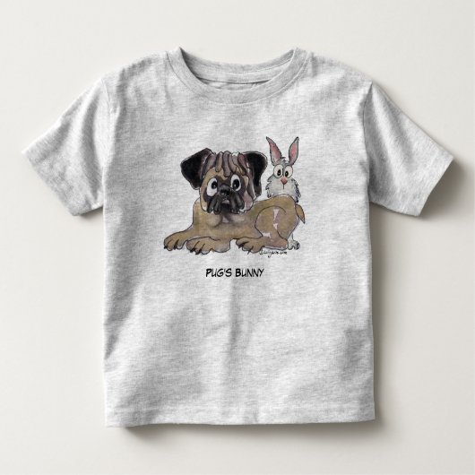Pug's Bunny Cute Dog Kinder Shirts (Voorkant)