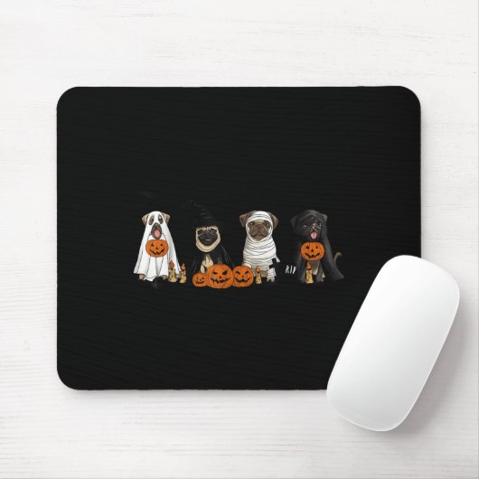 Pugs Dog Lovers - Pug Ghost Pug Witch Pug Hallowee Muismat (Met muis)