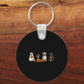 Pugs Dog Lovers - Pug Ghost Pug Witch Pug Hallowee Sleutelhanger (Voorkant)