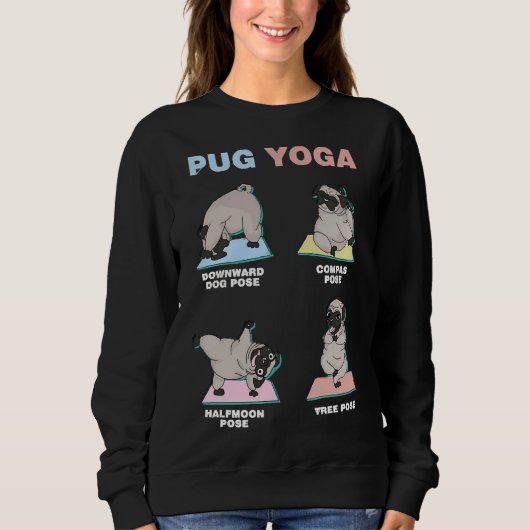 Pugs Doggie Yogist Spirituele Meditatie Classic T- Trui (Voorkant)